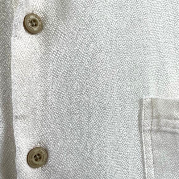 Nat Nast XXL White Silk/Cotton Textured Shirt Button Up Short Sleeve - Picture 3 of 7